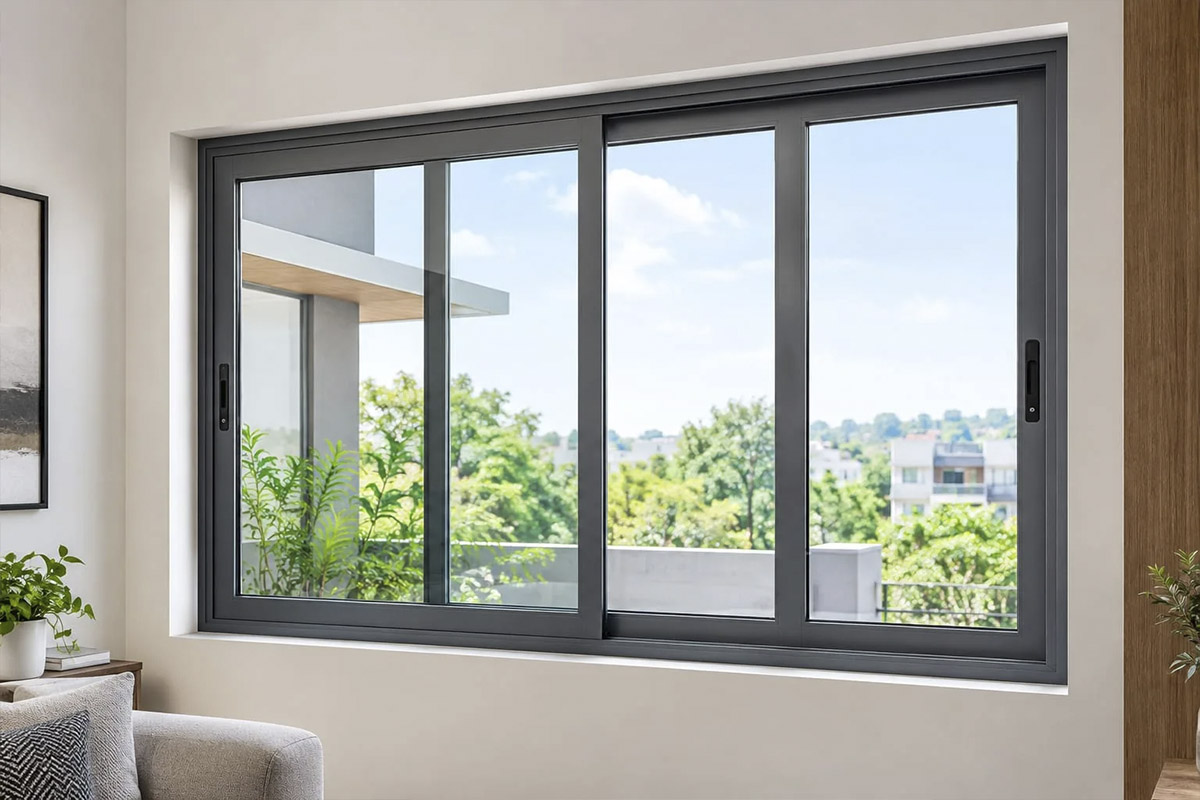 Bright room with large windows